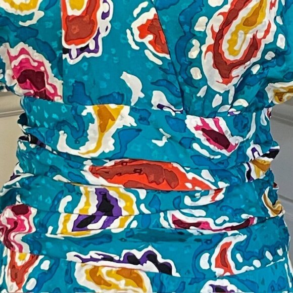 Vintage Malcolm Starr 70s 80s 100% Silk Midi Dress - Picture 4 of 10